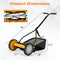 14 Inch Push Lawn Mower with 5 Steel Blades and Grass Catcher Bag