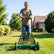 18 Inch Push Reel Lawn Mower 4-Position Adjustable with Removable Grass Catcher