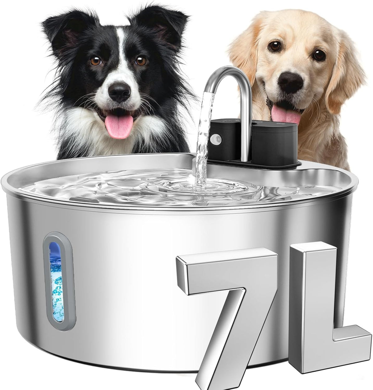 7L Stainless Steel Large Dog Water Dispenser