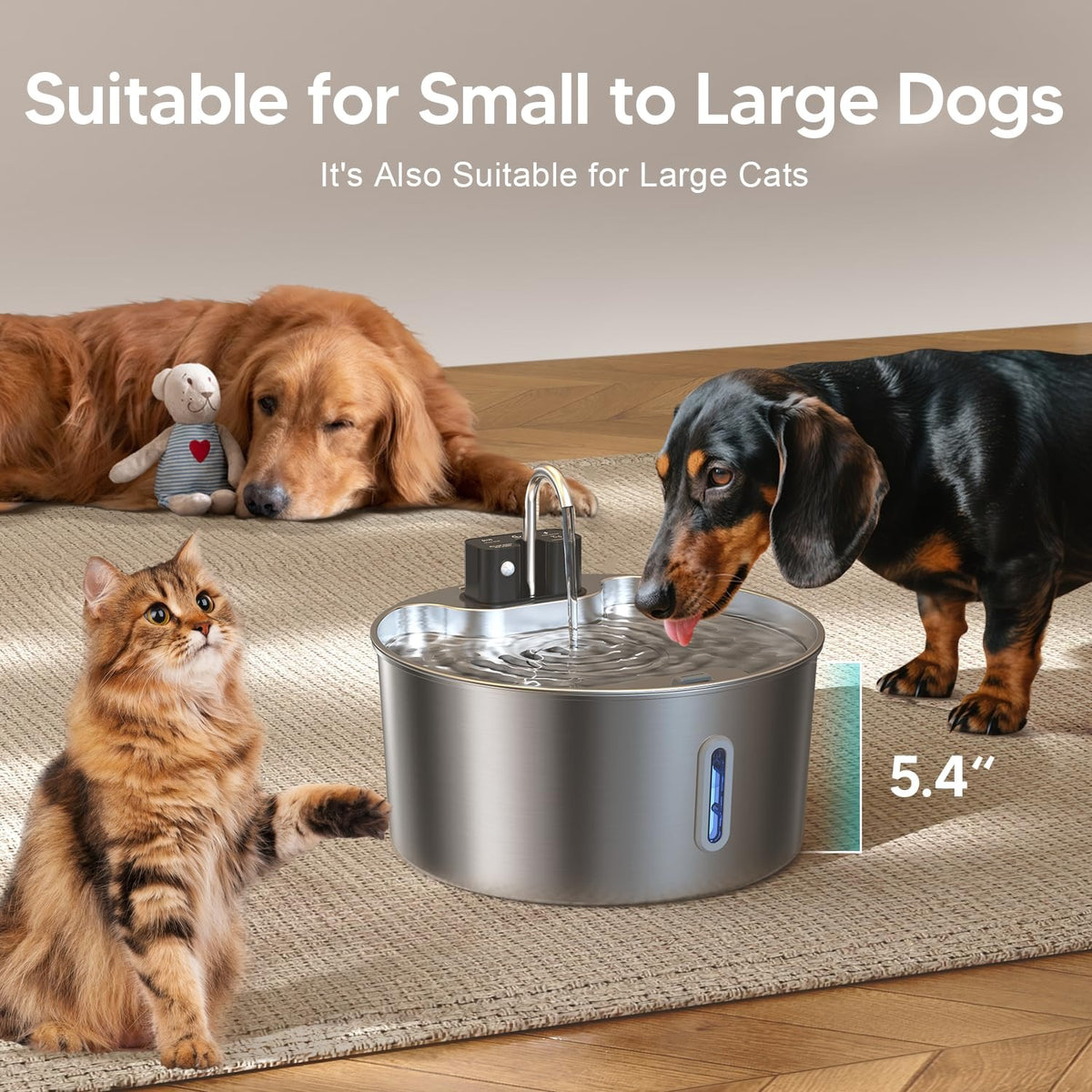 7L Stainless Steel Large Dog Water Dispenser