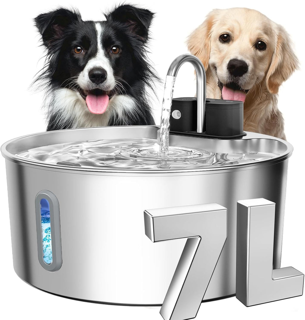7L Stainless Steel Large Dog Water Dispenser