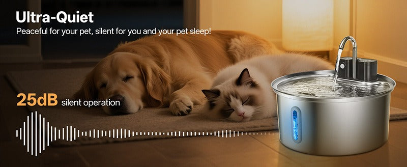 7L Stainless Steel Large Dog Water Dispenser
