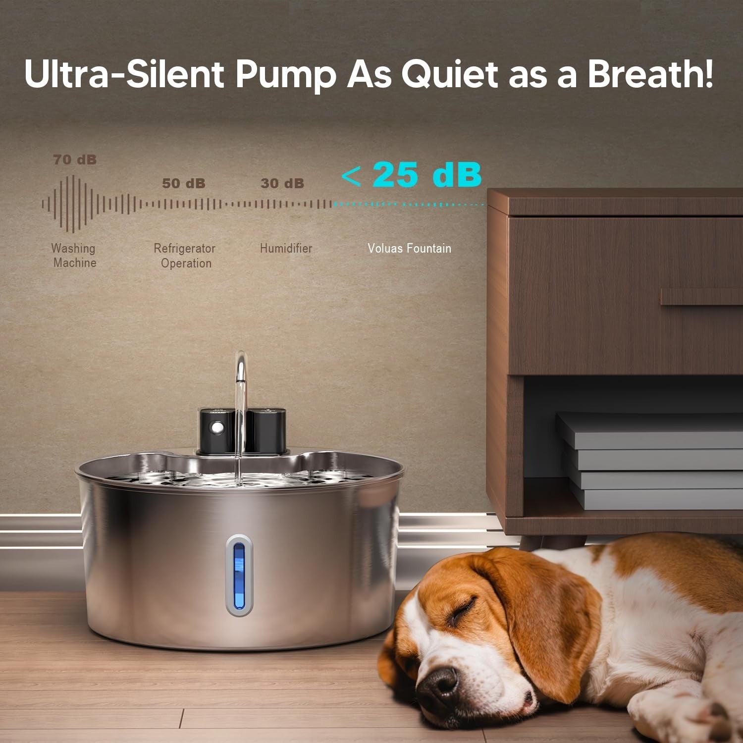 7L Stainless Steel Large Dog Water Dispenser