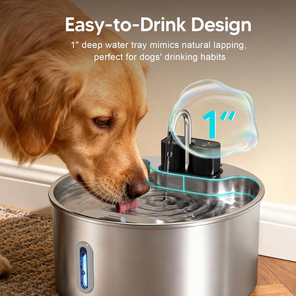 7L Stainless Steel Large Dog Water Dispenser