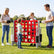 Jumbo 4-in-a-Row Game Set 3.5ft Tall Outdoor Lawn Game